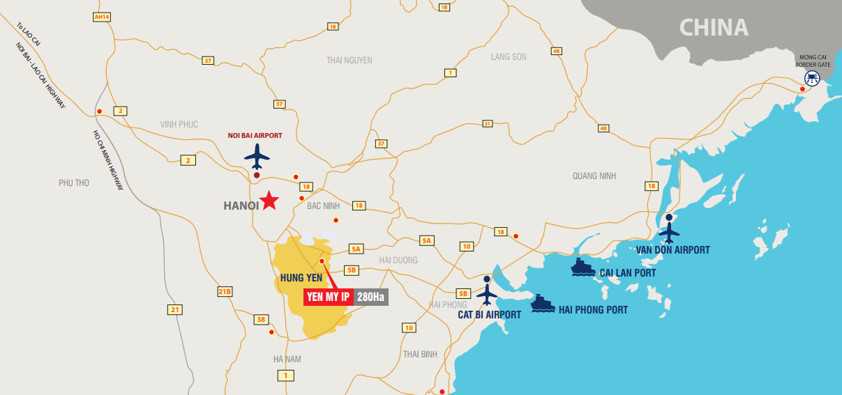 Phối cảnh tổng thể KCN Yên Mỹ - Hưng Yên 100